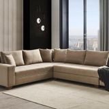 Perla Sofa Lehon Köşe Takımı Babyface Sütlü Kahve