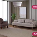 Perla Sofa Madrid Koltuk Takımı Keten Açık Kahve Kazayağı