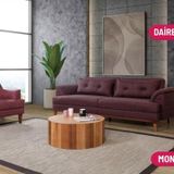 Perla Sofa Madrid Koltuk Takımı Keten Bordo Kazayağı