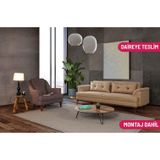 Perla Sofa Madrid Koltuk Takımı Keten Hardal Kazayağı