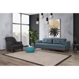 Perla Sofa Madrid Koltuk Takımı Keten Mavi Kazayağı