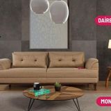 Perla Sofa Madrid Üçlü Yataklı Kanepe Hardal Kazayağı