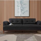 Perla Sofa Madrid Üçlü Yataklı Kanepe Keten Antrasit