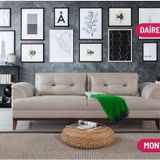 Perla Sofa Madrid Üçlü Yataklı Kanepe Keten Krem