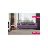 Perla Sofa Madrid Üçlü Yataklı Kanepe Keten Mürdüm