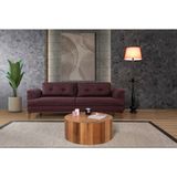 Perla Sofa Madrid Üçlü Yataklı Kanepe Koyu Bordo Kazayağı