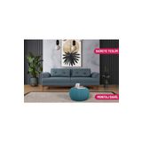 Perla Sofa Madrid Üçlü Yataklı Kanepe Mavi Kazayağı