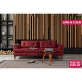 Perla Sofa Madrid Üçlü Yataklı Koltuk Bora Bordo - Koyu Bordo