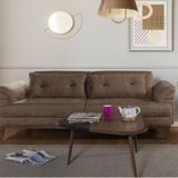 Perla Sofa Madrid Üçlü Yataklı Koltuk Bora Kahve