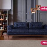 Perla Sofa Madrid Üçlü Yataklı Koltuk Bora Lacivert