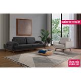 Perla Sofa Nelson Koltuk Takımı Keten Antrasit - Koyu Gri