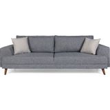 Perla Sofa Nobis Yataklı Kanepe Keten Açık Gri