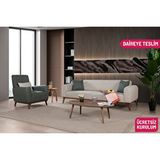 Perla Sofa Seneca Keten Koltuk Takımı Krem
