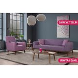 Perla Sofa Seneca Keten Koltuk Takımı Mor
