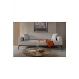 Perla Sofa Seneca Yataklı Kanepe Keten Açık Kahve Kazayağı