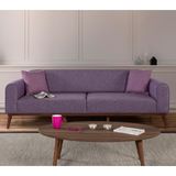 Perla Sofa Seneca Yataklı Kanepe Keten Mor