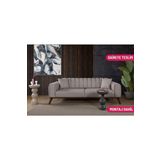 Perla Sofa Velar Yataklı Kanepe Keten Açık Kahve Kazayağı