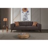 Perla Sofa Velar Yatakli Kanepe Keten Kahve