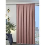 Perle 1/2 Pileli Keten Dokulu Açık Pembe Modern Fon Perde – Ütü Gerektirmez - 200 x 260 cm