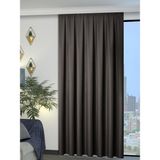 Perle 1/2 Pileli Keten Dokulu Antrasit Modern Fon Perde – Ütü Gerektirmez - 100 x 250 cm