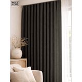 Perle 1/2 Pileli Keten Dokulu Fon Perde, 160 X 270 Cm, Antrasit, Ütü Gerektirmez, 160G x 270U cm (1 Panel)
