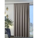 Perle 1/2 Pileli Keten Dokulu Gri Modern Fon Perde – Ütü Gerektirmez - 80 x 260 cm