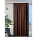 Perle 1/2 Pileli Keten Dokulu Kahverengi Modern Fon Perde – Ütü Gerektirmez - 60 x 250 cm