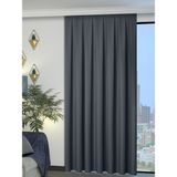Perle 1/2 Pileli Keten Dokulu Koyu Gri Modern Fon Perde – Ütü Gerektirmez - 80 x 250 cm