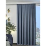 Perle 1/2 Pileli Keten Dokulu Koyu Indigo Modern Fon Perde – Ütü Gerektirmez - 100 x 260 cm