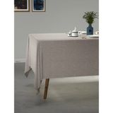 PERLE Açık Gri Keten Dokulu Masa Örtüsü - 150 x 220 cm