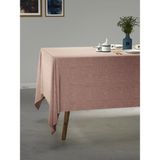 PERLE Açık Pembe Keten Dokulu Masa Örtüsü - 130 x 130 cm