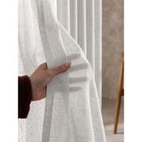 Perle Beyaz Renk Keten Efektli 1'e 3 Sık Pile Tül Perde | Ekstra Dolgun ve Dökümlü - 500 x 260 cm
