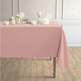PERLE Daily Series Kadife Dokulu Buğulu Gül Rengi Masa Örtüsü - 150 x 220 cm - Pembe