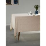 PERLE Ekru Rengi Keten Dokulu Masa Örtüsü - 150 x 220 cm