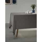 PERLE Gri Renk Keten Dokulu Masa Örtüsü - 150 x 220 cm