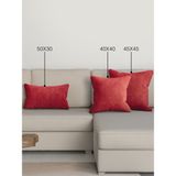 Perle Home Daily Series Kırmızı Kırlent Yastık Kılıfı50 x 30 cm - Gelincik