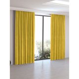 PERLE HOME Güneş Sarısı Fon Perde %100 Polyester Ekstraforlu Desenli 400 x 270 cm