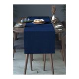 Perle Home Keten Dokulu Runner Lacivert Renk Dekoratif Şık Runner Örtü