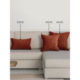 Perle Home Tarçın Rengi Kırlent Yastık Kılıfı 50x30 cm %100 Polyester Modern Klasik Tasarım - 50 x 30 cm