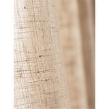 Perle Keten Görünümlü Bej Renk 1x3 Dolgun Pileli Tül Perde - Popüler Pinterest Tülü - 150 x 260 cm
