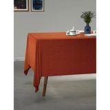 PERLE Kiremit Rengi Keten Dokulu Masa Örtüsü - 150 x 260 cm
