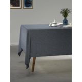 PERLE Koyu İndigo Keten Dokulu Masa Örtüsü, 130x170 Cm, Polyester, 170 x 130 cm (Dikdörtgen)