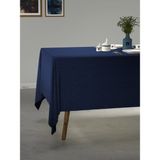PERLE Lacivet Renk Keten Dokulu Masa Örtüsü - 130 x 170 cm - Lacivert