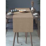 Perle Perle Home Keten Dokulu Runner Bej Renk Dekoratif Şık Runner Örtü - 40 x 140 cm