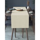 Perle Perle Home Keten Dokulu Runner Ekru Renk Dekoratif Şık Runner Örtü - 40 x 140 cm