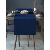 Perle Perle Home Keten Dokulu Runner Lacivert Renk Dekoratif Şık Runner Örtü - 40 x 140 cm