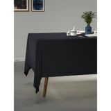 PERLE Siyah Renk Keten Dokulu Masa Örtüsü - 150 x 220 cm