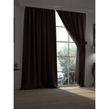 Perle Super Blackout Fon Perde, 400 x 260 cm, Koyu Kahverengi, Işık Geçirmez, Ekstraforlu