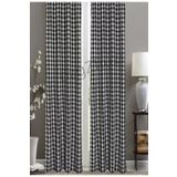 perlina home Korniş Düğmeli Düz Dikim 2 Kanat Fon Perde Siyah_beyaz Şıklığı (en X Boy)