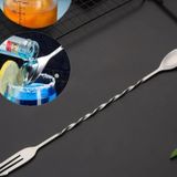 Perlotus 304 Çelik 32 Cm Çift Başlı Burgulu Barmen Kokteyl Karıştırma Kaşığı